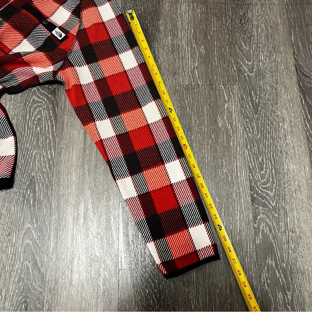 NWOT The North Face Men's Gordon Lyons Red Black Plaid 1/4‎ Zip Size Large